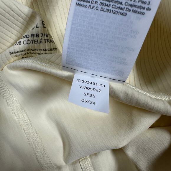Athleta Transcend Rib 7/8 Tight Pale Yellow Women's Size Large New With Tags - Picture 6 of 11